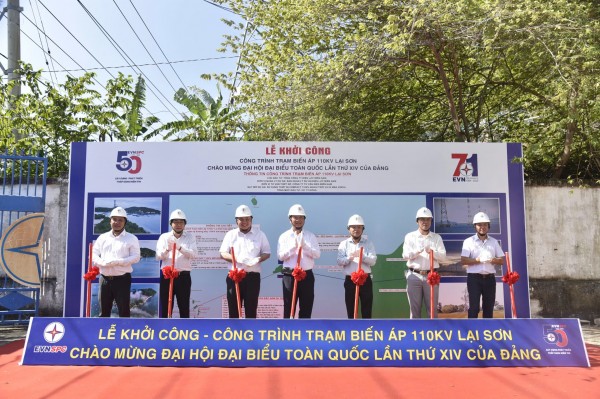EVNSPC: Khởi công Trạm biến áp 110kV Lại Sơn, chào mừng Đại hội Đảng toàn quốc lần thứ XIV